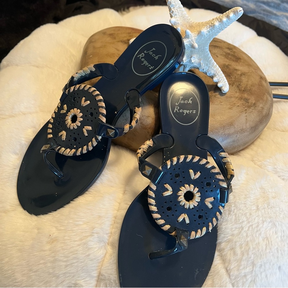 🏖️JACK ROGERS~ Navy Georgica Jelly
Sandals Flip Flops SIZE 6 - Picture 3 of 8